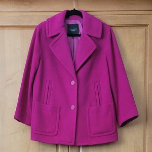 NWOT Talbots Hot Pink Wool Blend Peacoat - 10